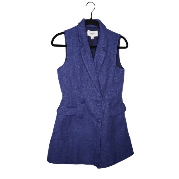 Tuckernuck Pomander Place Navy Tweed Campbell Romper Sz S - Picture 3 of 5